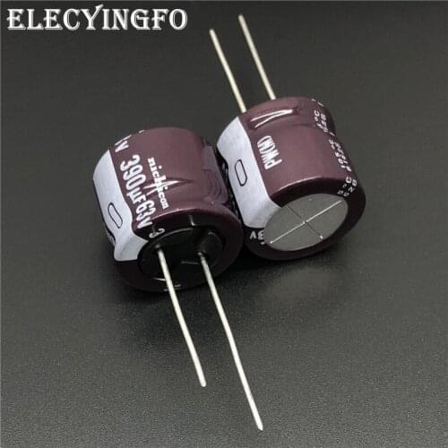 5pcs/50pcs 390uF 63V NICHICON PW Series 18x16mm Low Impedance 63V390uF Aluminum Electrolytic capacitor
