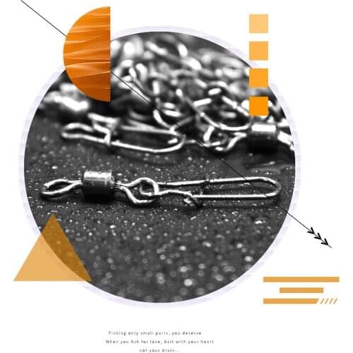 50 Pcs/Set Eight-ring Fishing Line Connector American Rotary Ring Reinforcement Pin Fishing Gear Fittings Fishhooks 5 Sizes