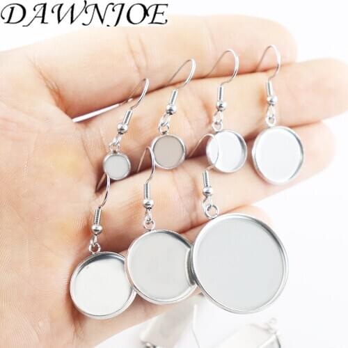 6 8 10 12 14 16 28 20 25 30mm Stainless Steel Cabochon Blank Base tray DIY Jewelry Making Earrings cabochon Jewelry Findings