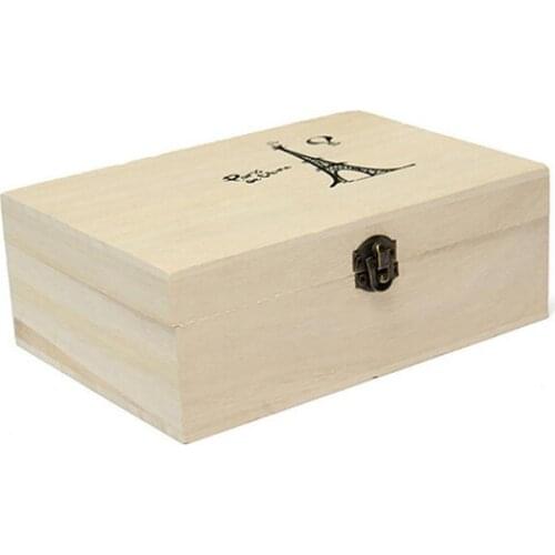 70% Hot Sale Plain Unpainted Natural Wooden Tool Storage Box Memory Small Chest Craft Box