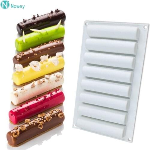 8 Cavity Long Shape Silicone Mold Strip Shape Cake Mold Long Silicone Mousse Cake Mold Mousse Dessert Mold Cake Decorating Tools