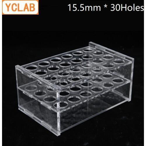 YCLAB 15.5mm * 30Holes Test Tube Rack Acrylic Organic Glass PMMA Polymethyl Methacrylate Lab Plasticware