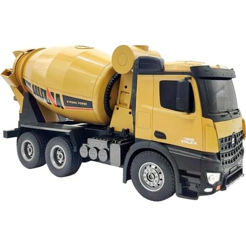 Alloy Remote Control Mixer Truck Huina 1574 1:14 Concrete Mixer Engineering Truck Light Construction Vehicle Toys For Kid