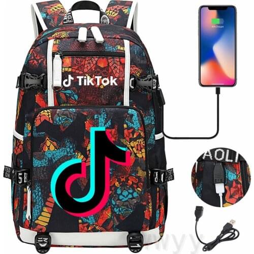 Brand TIK TOK Backpack for Teenagers School Bags Laptop Bag Waterproof USB Charging Mochila Feminina Travel Bag