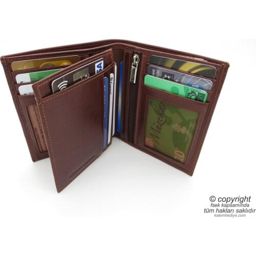 Genuine Leather Wallet | İsme Special Wallet | 10x11,5 Vertical | TM 1466-2 Gift Wallet