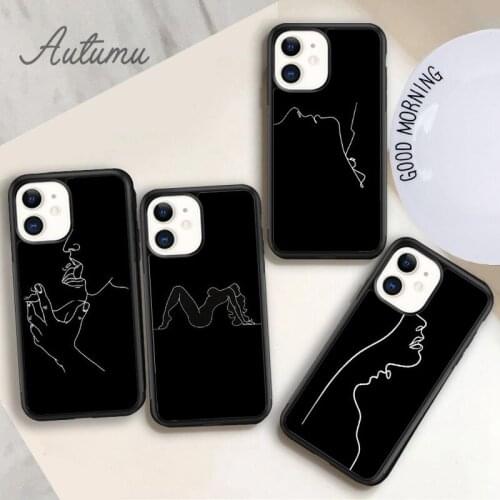 Art Simple Kiss Rose Sex Girl Body Phone Case for iPhone 11 12 Pro Max mini X XR XS SE 2020 5 6S 7 8 Plus Galaxy S8 S9 S10 shell