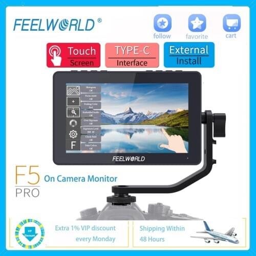 FEELWORLD F5 Pro V2 5.5'' on Camera Field Monitor DSLR Touch Screen IPS 1080P 4K Full HD for Canon Nikon Sony Fujifilm Olympus