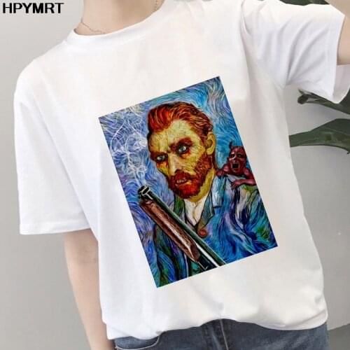 Funny Van Gogh Women Lady Print Tshirt Ladies Harajuku Tee Fashion Tshirt Womens Clothes Female Tops Graphic New Summer T-shirt