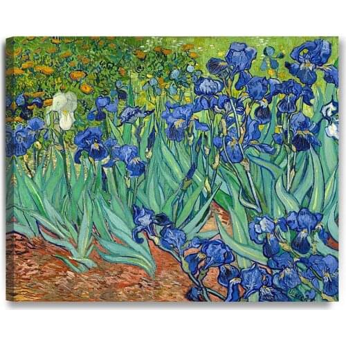 Irises in the Garden by Vincent Van Gogh The Classic Arts Reproduction. Art Giclee Print On Canva Print Painting Drop shipping