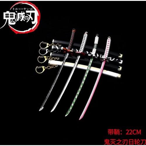 22cm Anime Demon Slayer Cosplay Props Kimetsu No Yaiba Kamado Tanjirou The Katana Weapon Wheel Sword With Sheath Decoration