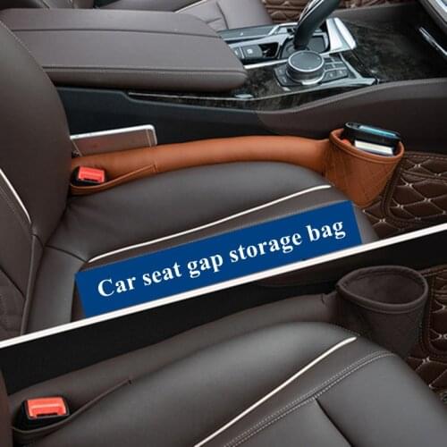 Leather Car Seat Gap Filler Pockets Multifuntion Auto Seats Leak Stop Pad Soft Padding Phone Cards Holder Storage Organizers
