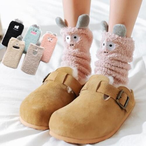 Cute Socks Autumn Winter Plush Thicken Warm Middle Tube Socks Kids Gift Soft Floor Home Accessories Funny Socks New Years Gift