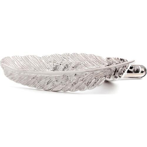 Mens tie clip with feather shape