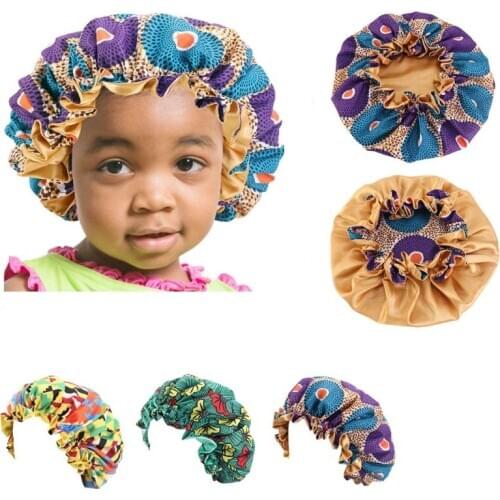 New Child African Print Bonnet Fashion For Sleep Cap Headwrap Hat Hair Wrap Accessories Wholesale