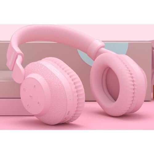 525 Headphones bluetooth 2020 New headset TF card earphone Hifi gaming headphones FM play Pink for girl women