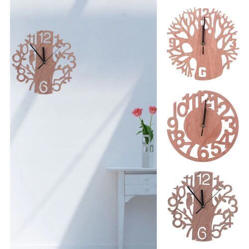 Newest Modern 3D Wooden Tree Wall Clock DIY Watches Office Home Living Room Decor Gift 3 Tree