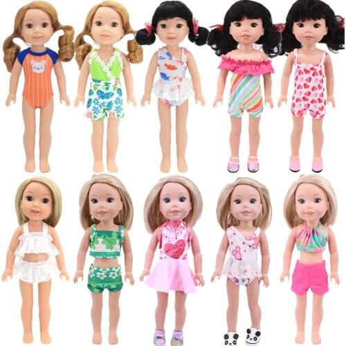 Doll Clothes Swimming Suit Sling Skirt Fit 14.5Inch American Nancy Doll &36Cm Russia Paola Renio Doll Our Generation Girl Gift