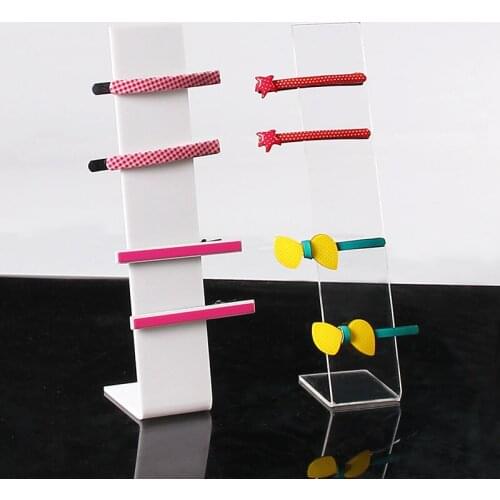 Wholesale 30pcs/lot Acrylic Headwear Showing Rack L Headwear Display Stand Hair Accessories Easel Holder Jewelry Showcase