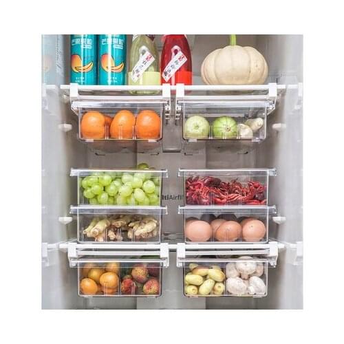 Refrigerator Draw 1/4/8 Compartment Refrigerator Drawer Organizer Transparent Fridge Storage Bin Containers For Pantry Freezer
