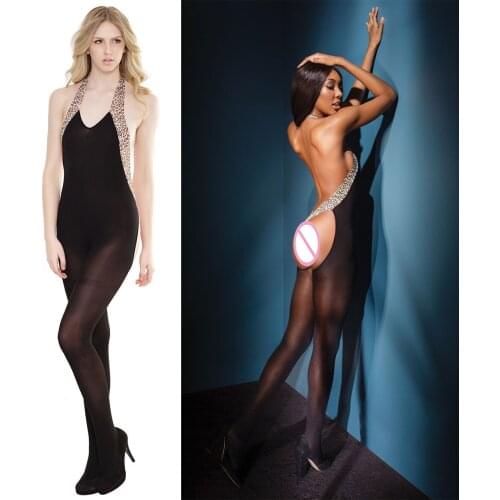 Sexy Leopard Open Crotch Bodystocking Costumes Body Suit Stockings Sex Erotic Femme Teddy Porn Para Lenceria Sensual Mujer J18