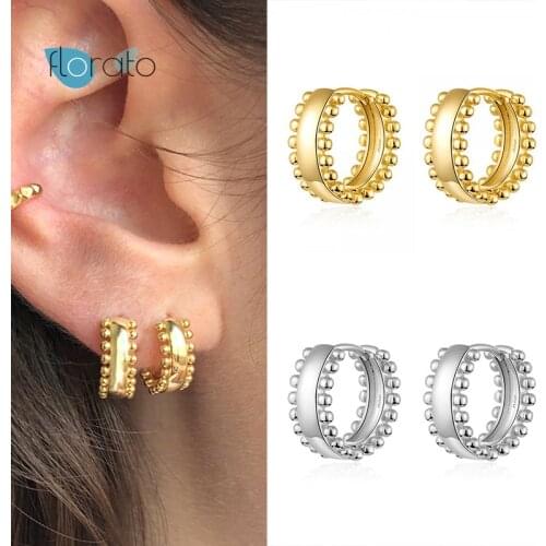 925 Silver Ear Buckle Hoop Earrings Minimalist Circle Geometric Round Big Hoop Earrings For Women Girl Wedding Party Jewelry