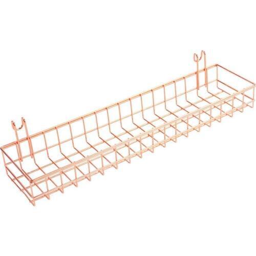 SHGO HOT-Rose Gold Grid Wall Basket Wire Wall Shelf for Grid Panel Easy Hanging Tray for Cute Things on Your Grid Wall Storage D
