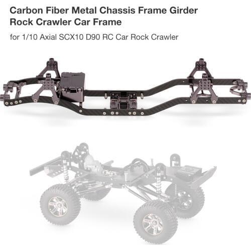 Carbon Fiber and Metal Chassis Frame Girder RC Car Frame for 1/10 Axial SCX10 D90 RC Car Rock Crawler