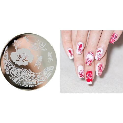 On sale !!1PC Nail Stamping Plate Image Transfer Templates Stamp Tool hehe37--Yu De serial series