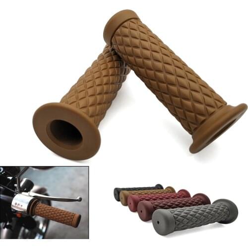 For Kawasaki Z400 z 750 1000 900 800 250 650 Suitable 7/8'' vintage rubber motorcycle grip parts for cafe racer moto handlebar