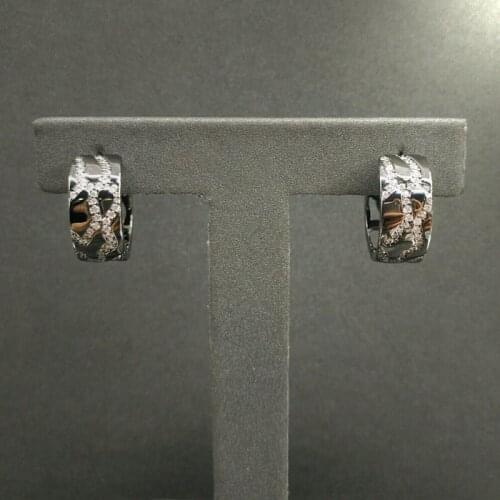 S925 sterling silver October new gun black camouflage circle earrings women fashion trend Korean fashion jewelry