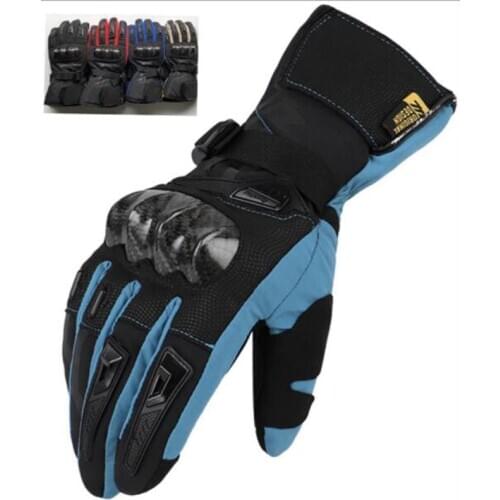 MADBIKE Winter Warm Motorcycle Gloves Waterproof Touch Screen Riding Cross-country Thickening Long Carbon Fiber Motorbike Glove