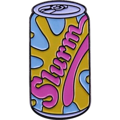 Can Of Slurm Badge Jolt Cola 90s Nostalgia Cartoon TV Fans Decor