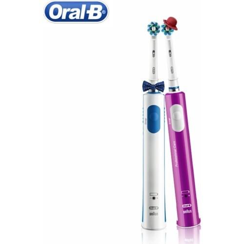 Authentic Oral B Electric Toothbrush Pro600 Plus Deep Clean Teeth Rechageable Inductive Charge With 2 Brush Heads