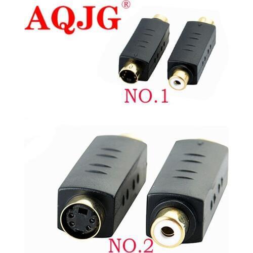 1pcs 4 PIN S-VIDEO female To male RCA AV Plug Cable Male to Female Mini TV Plug Adapter Composite Video Extension Converter