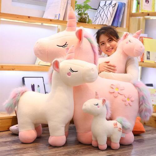 1pc 35-65cm New Kawaii Soft Unicorn Animal Plush Toy Stuffed Girl Birthday Gift Childrens Toy Pillow Cushion Home Decoration