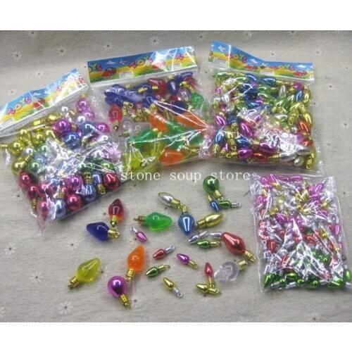 100pcs Colorful Christmas Tree Ornament Lamp Bulb NOT LIGHT Diy bead Bracelet Pendant decoration 11 styles