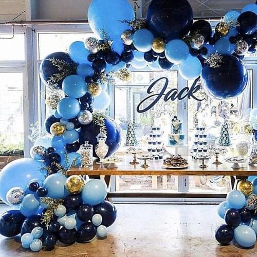 106pcs Navy Blue Balloons Garland Gold Silver Confetti Balloon Arch Kit Birthday Wedding Christmas Party Decoration Baby Shower
