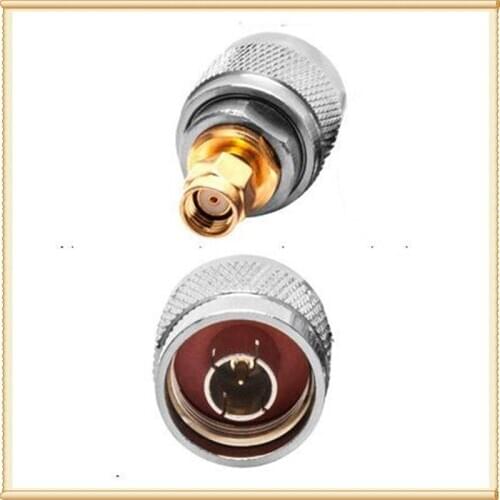 2PCs RF adapter N Male to RP SMA male hole goldplated straight connector