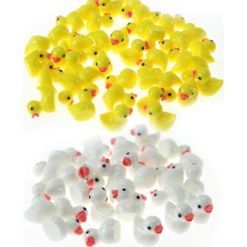 20 Pcs Cute Miniature Figurine Ornaments For Home Yellow Ducklings Figurine For Miniature Garden Easter Decor Slime Charms