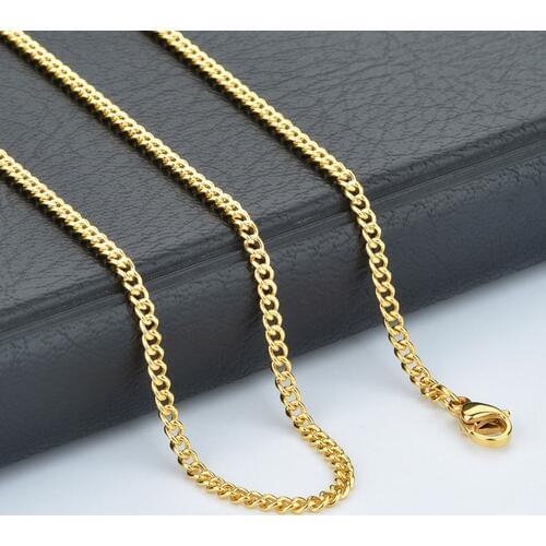 20pcs Wholesale Jewelry Chain Men Womens Gold Tone Twist Curb Necklace in Bulk 24"3mm Suit for Pendant