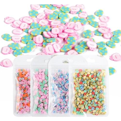 4 Bags Lovely Easter Eggs Resin Filling Polymer Clay Slices Easter Bunny Slime Crystal Crafts Jewelry Making Nail Art Decoration