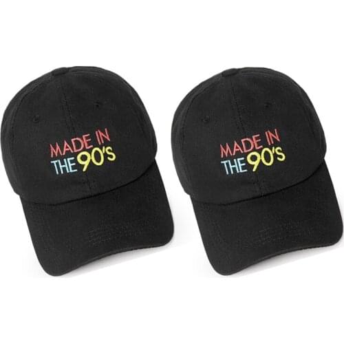 Made In The 90S Embroidered Letters Adjustable Shading Baseball Cap Sun Protection Unisex Hip Hop Men Snapback Dad Hat