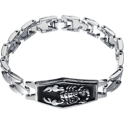 Classic Scorpio Stainless Steel Mens Bracelet Punk Hip Hop Jewelry Male Accessories Party Gift