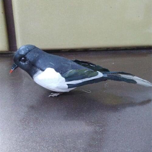 18*4.5*5CM,6PCS Decorative Bird Artificial Foam Feather Small Magpie With Foot,Craft Birds For Wedding Decoration,Ornament Home