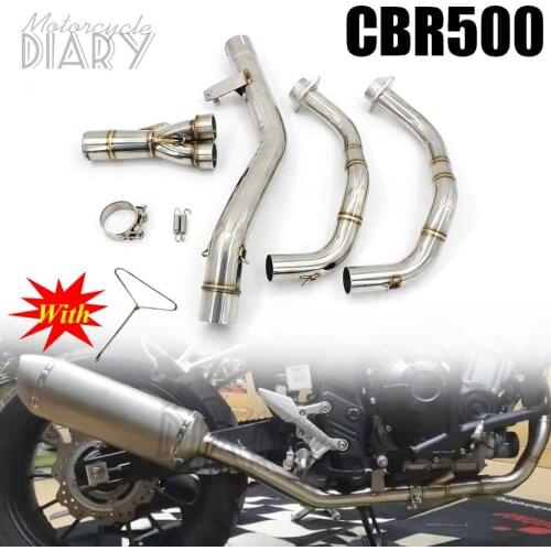 For HONDA CBR500 CB500X CB500F CBR500R CBR 500 Motorcycle Exhaust Modify Front Link Tube Connect Pipe Systems Middle Escape Moto
