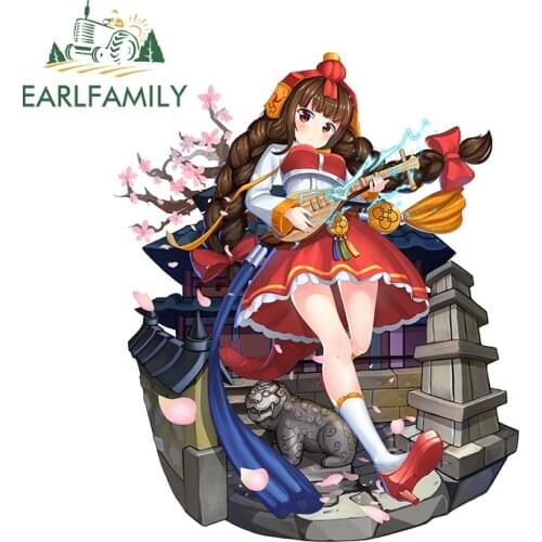 EARLFAMILY 13cm x 10.7cm for Anime Girl Funny Car Stickers Motorcycle Auto Windows Decal Waterproof Scratch-Proof Vinyl Car Wrap