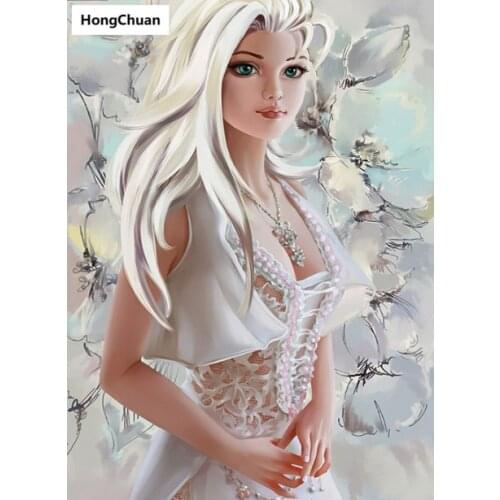 Beautiful girl 5D DIY cartoon square/round diamond painting mosaic cross stitch home decoration mural Christmas gift New Year