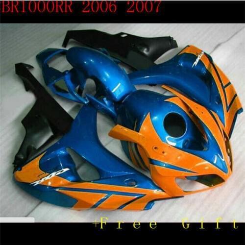 Dor-molding ABS full fairing kit for 2006 2007 CBR1000RR 06 07 bodywork CBR 1000 RR black orange blue fairings set