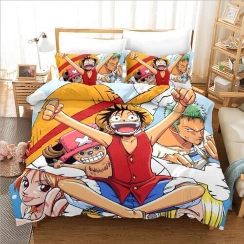 Anime One Piece Cosplay Bedding Set Duvet Covers Pillowcases Comforter Full Twin Single Size 3pcs Bedclothes Bed Linen Set
