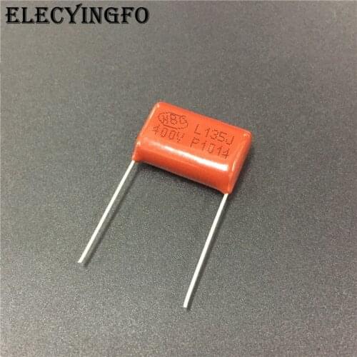 10pcs CBB capacitor 135 400V 135J 1.3uF P20 CL21 Metallized Polypropylene Film Capacitor
